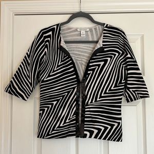 WHBM Short-Sleeved Zebra Print Top with Beautiful Sequin Detail.